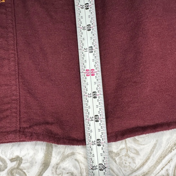 Carhartt Maroon Button Down 100% Cotton - Picture 8 of 9